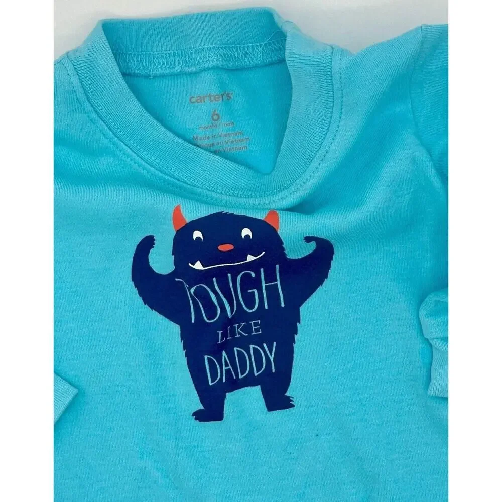 Carter's Wild Top Size 6 Months Wild About Mommy Blue Monster Bodysuit (889)